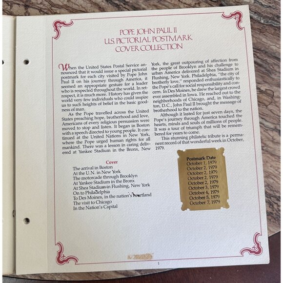 Vintage Pope John Paul II Visits The US 1979 Pictorial Postmark Collection - Picture 2 of 7